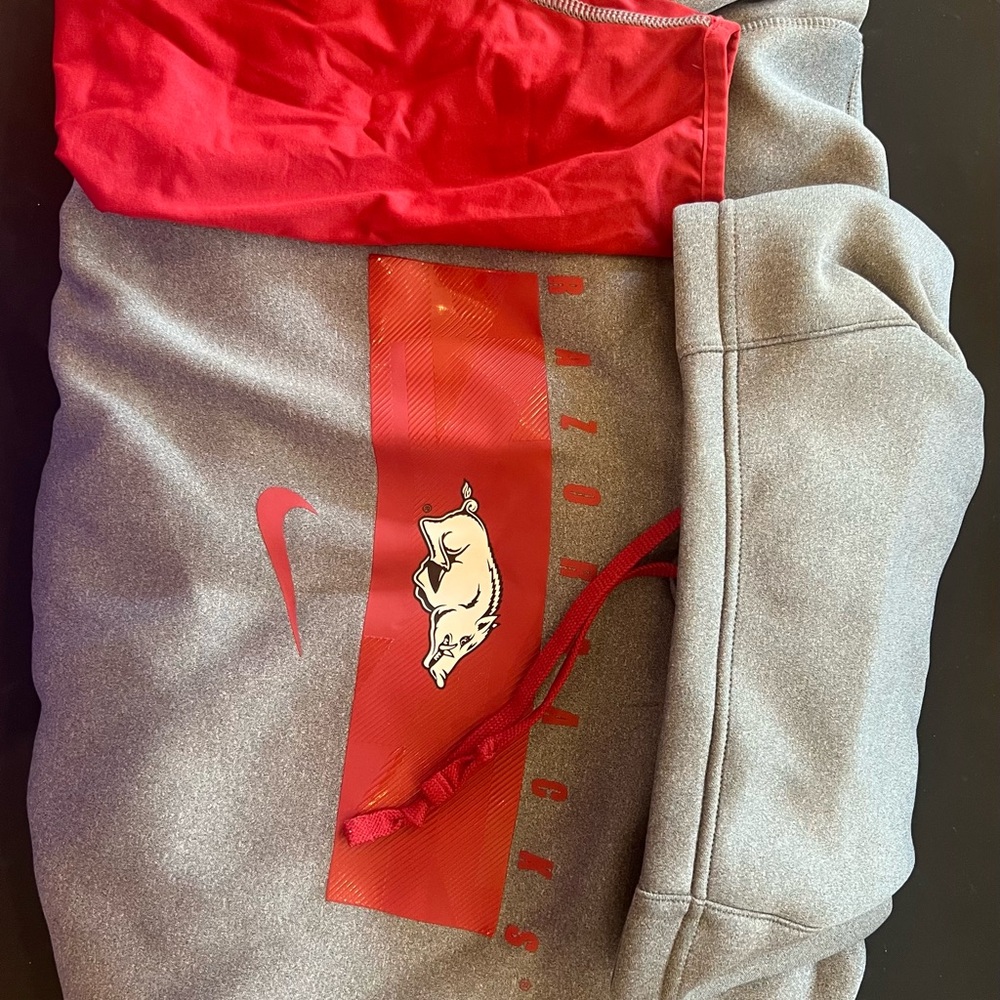 Arkansas Razorbacks Nike Red and White Hoodie
